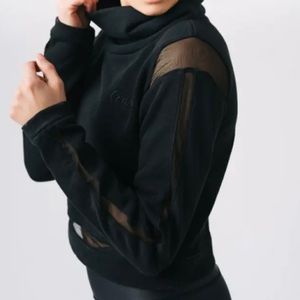 Zyia Active Black Mesh Cowl-Neck Sweatshirt Small Only Worn Once
